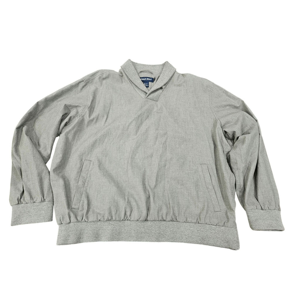 Vintage Polo Golf Ralph Lauren Gray Pullover Jacket Mens XL 90s Golfcore